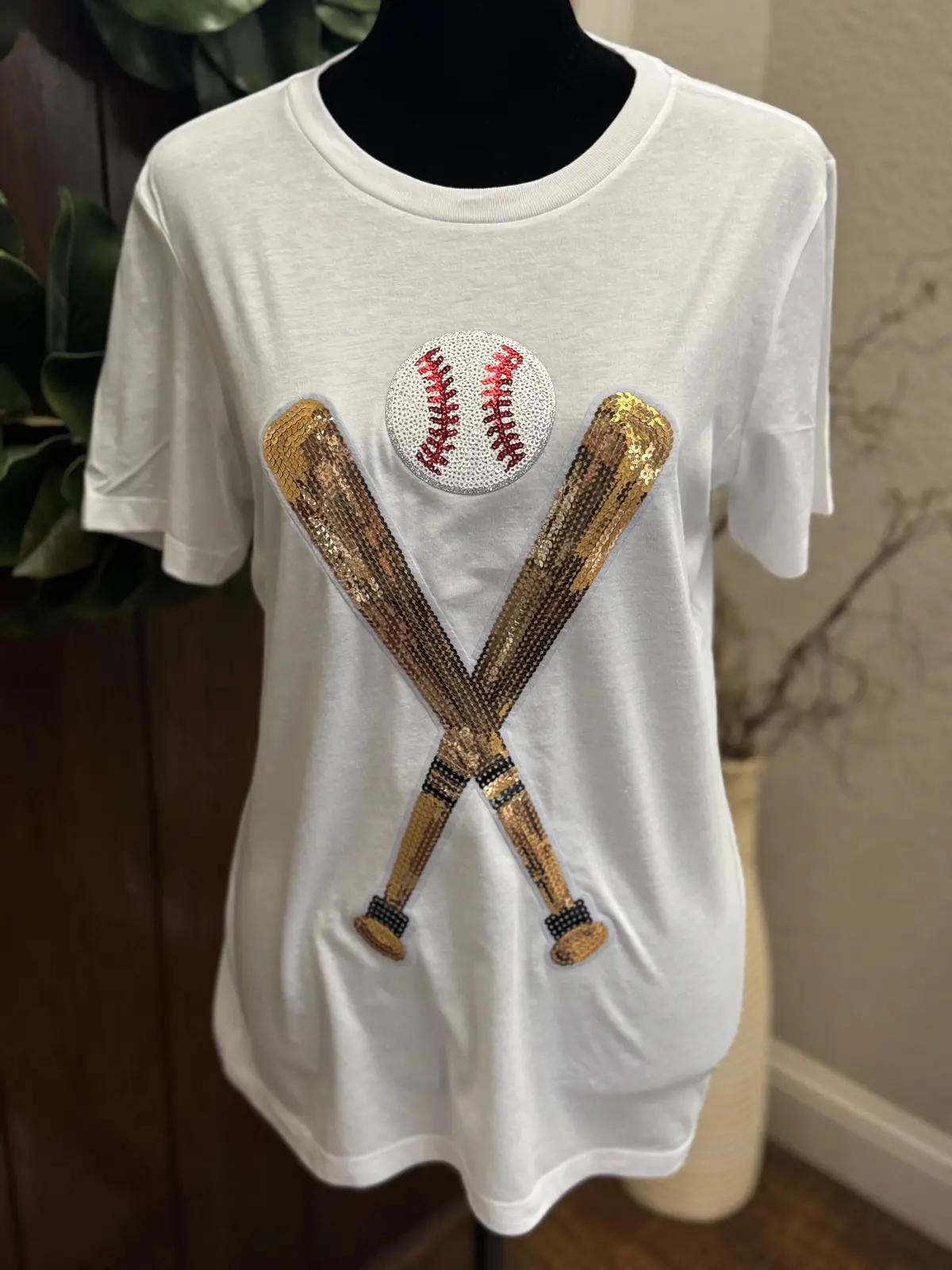 Sequin Baseball Bat & Ball Tops (Tanks, Tees & Sweatshirts) 1