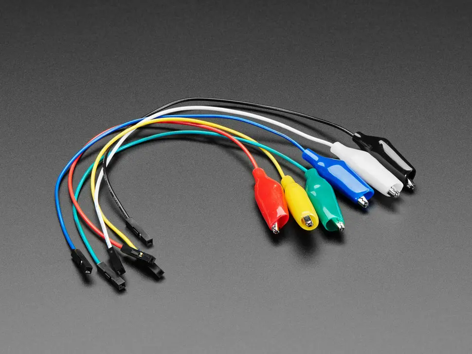 Small Alligator Clip To Female Jumper Wire Bundle - 6 Pieces 1