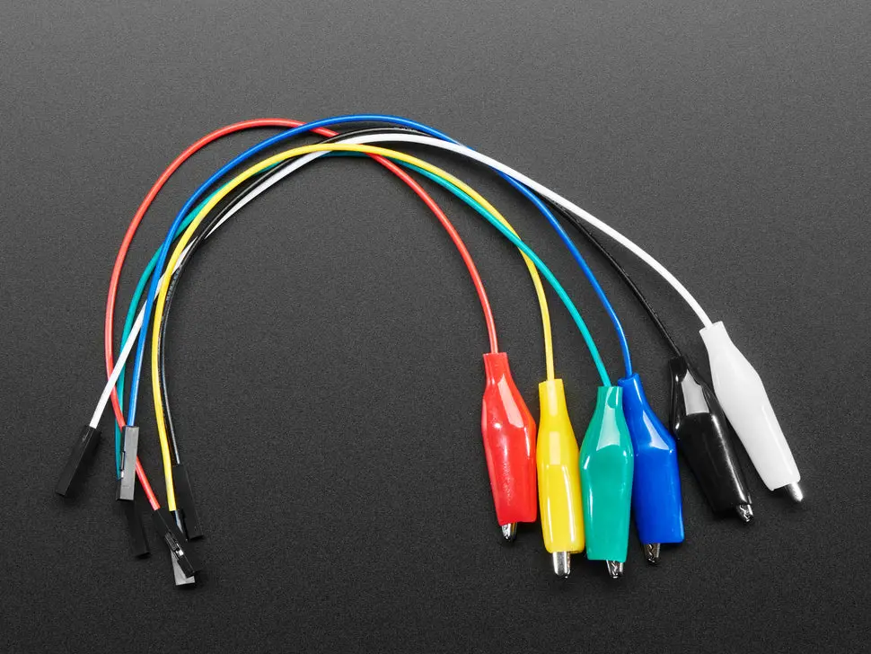 Small Alligator Clip To Female Jumper Wire Bundle - 6 Pieces 2