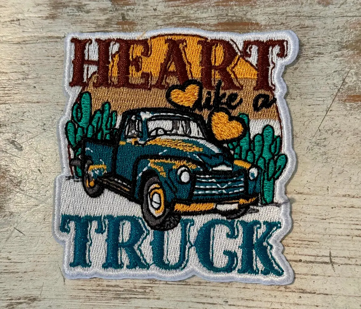 Heart Like A Truck Iron On Patch 1