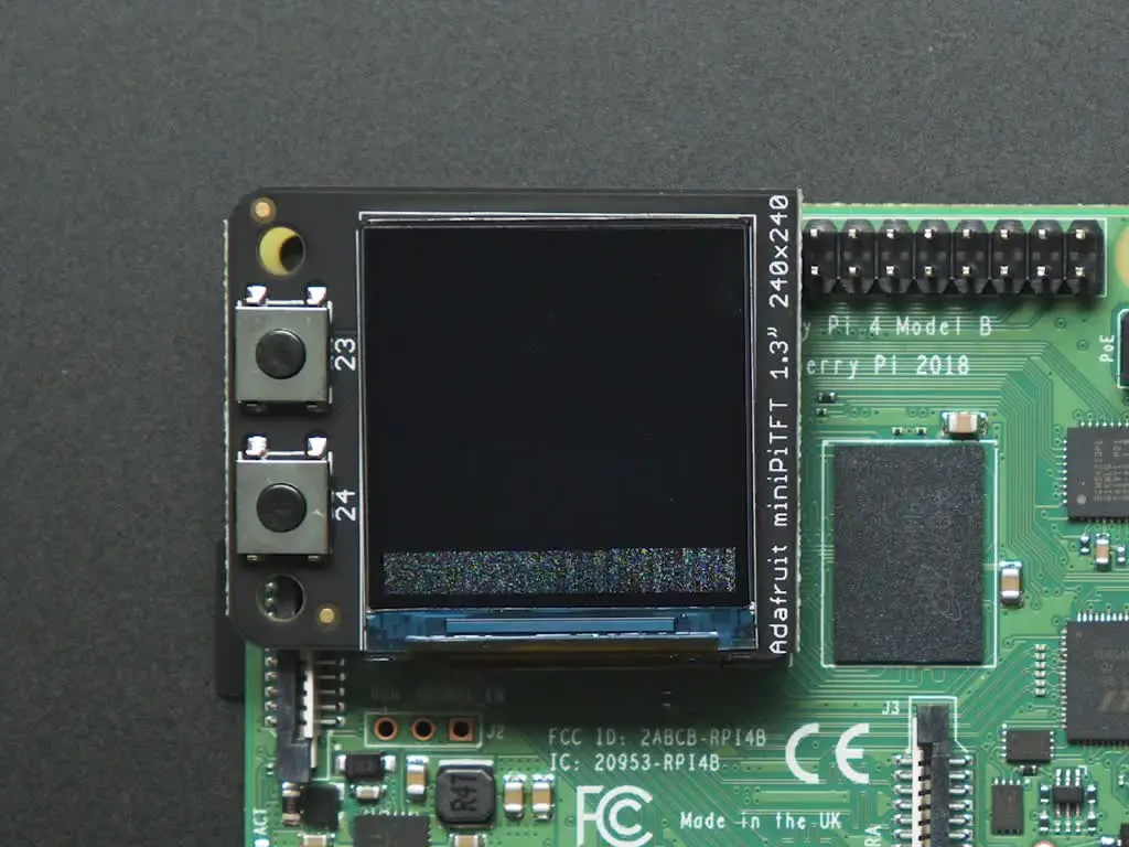 Adafruit Mini Pitft 1.3" 240X240 Tft Add-On For Raspberry Pi 1