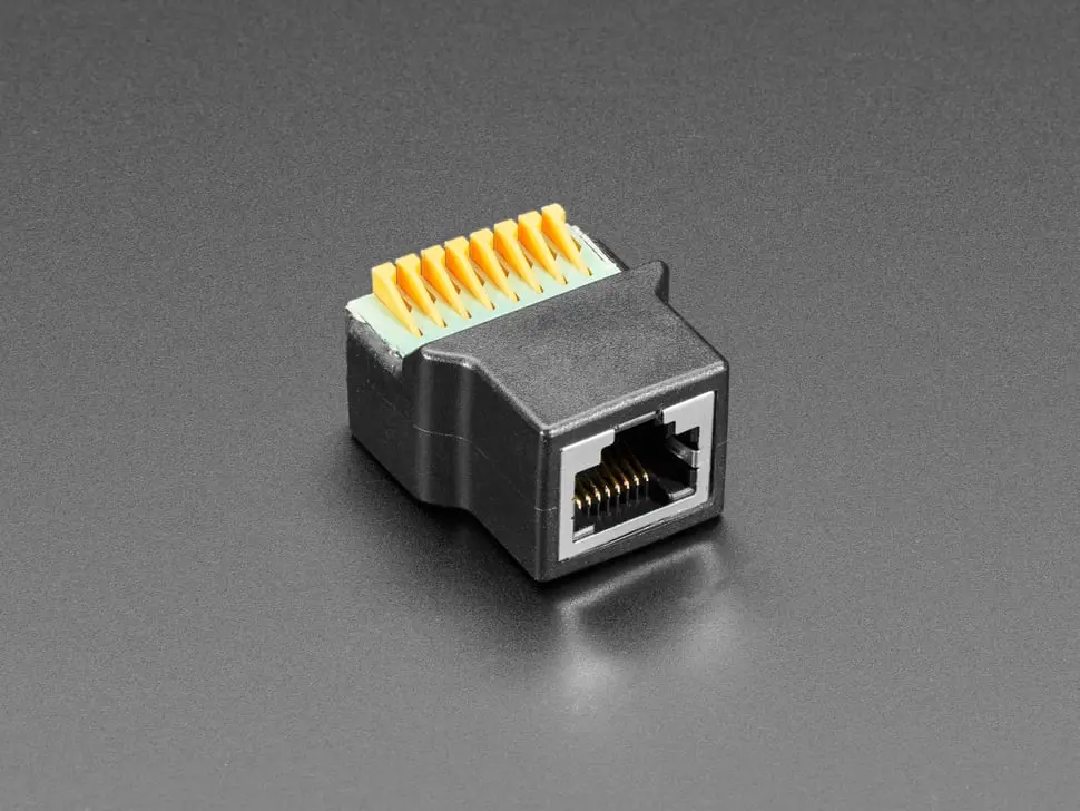 Rj-45 Ethernet Female Socket To Terminal Spring Block Adapter 1