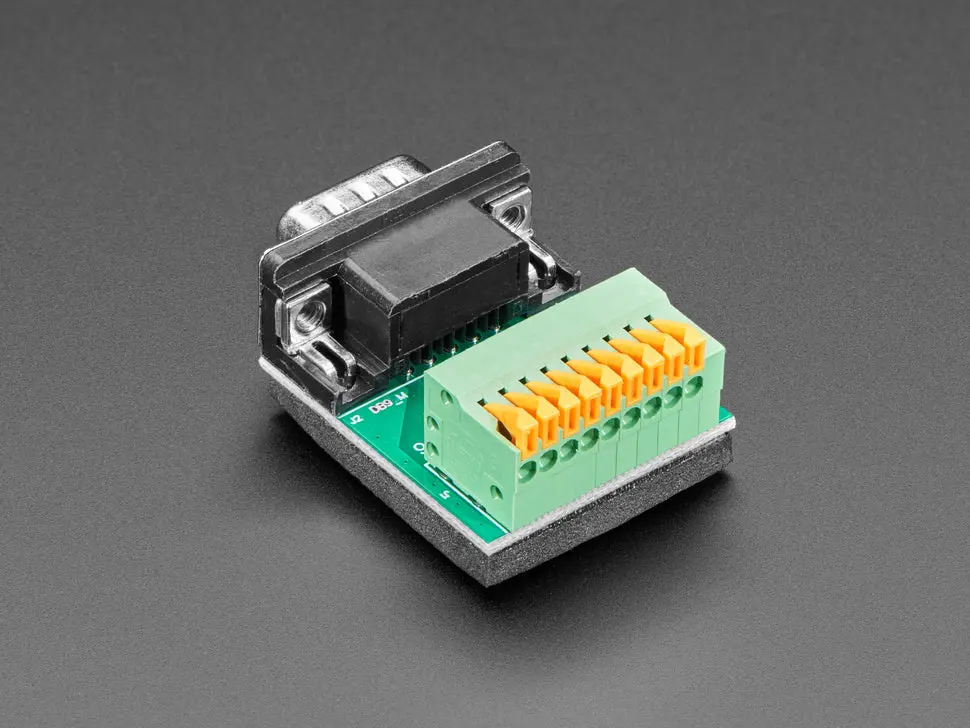 De-9 (Db-9) Male Plug To Terminal Spring Block Adapter 2