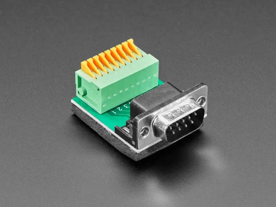 De-9 (Db-9) Male Plug To Terminal Spring Block Adapter 1