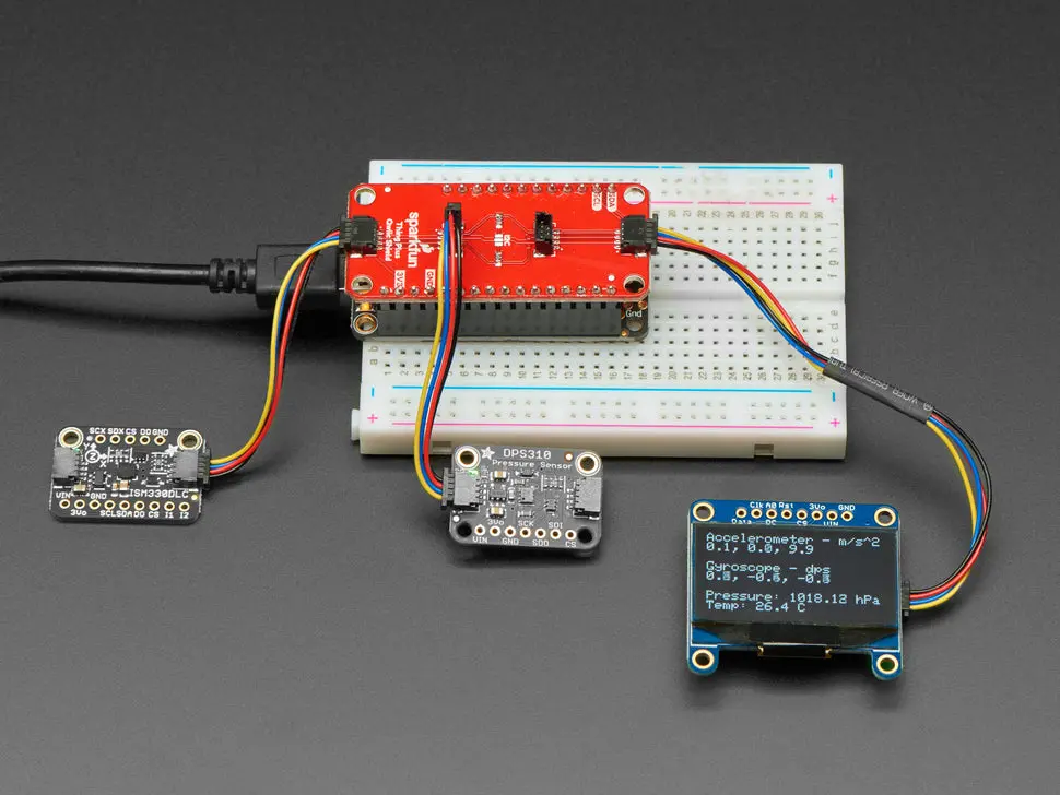 Sparkfun Qwiic / Stemma Qt Featherwing Shield For Thing Plus 1