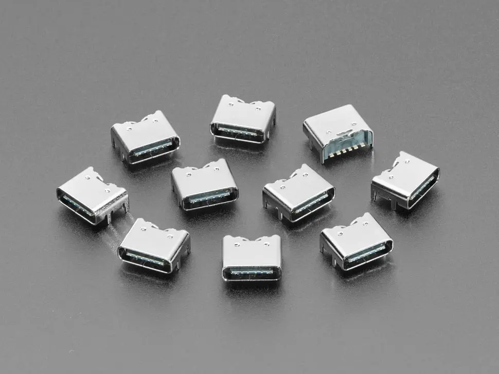 Usb C Smt / Thm Jack Connector - Power Only - Pack Of 10 1