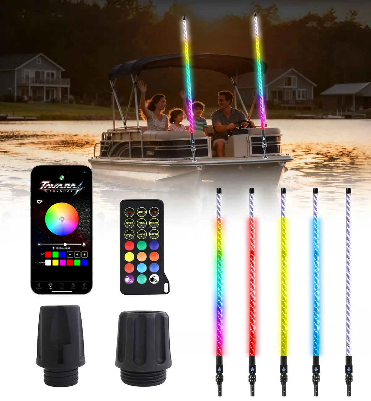 Tavaray Rgb Led Boat Navigation Lights For Boats 2