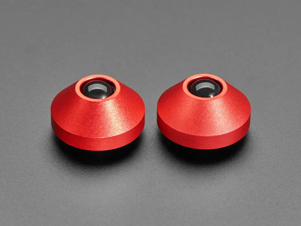 Red Anodized Aluminum Bumper Feet - Pack Of 2 1