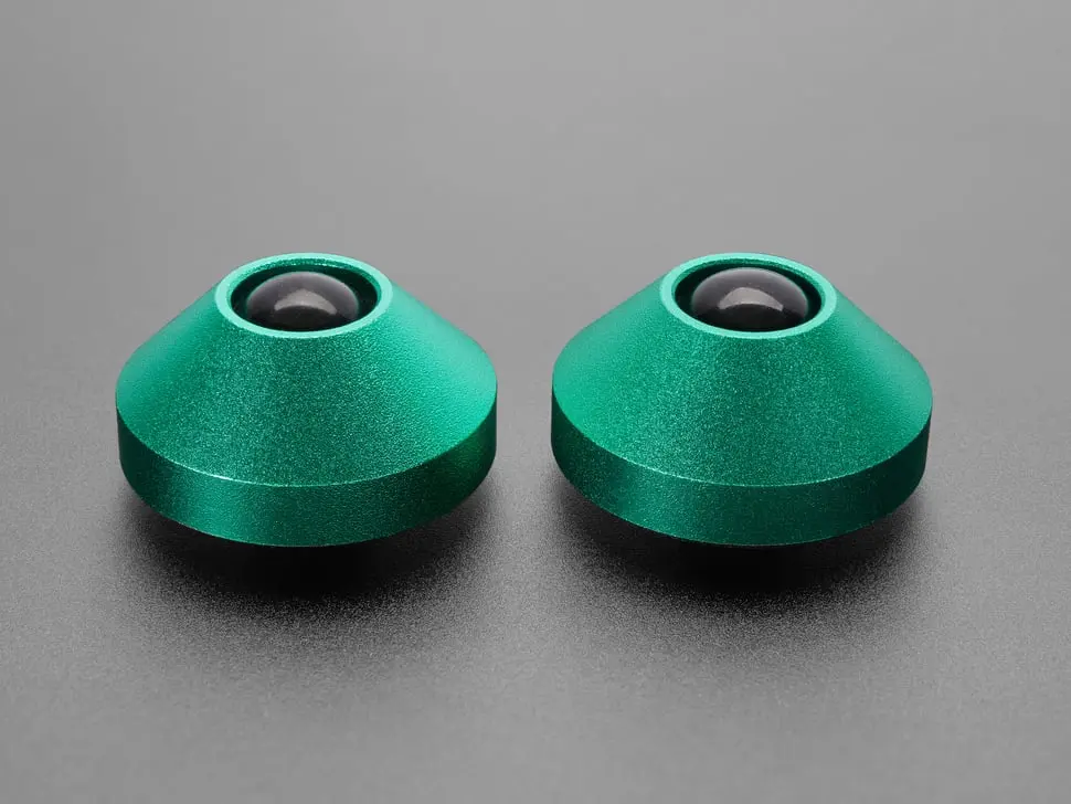 Green Anodized Aluminum Bumper Feet - Pack Of 2 1
