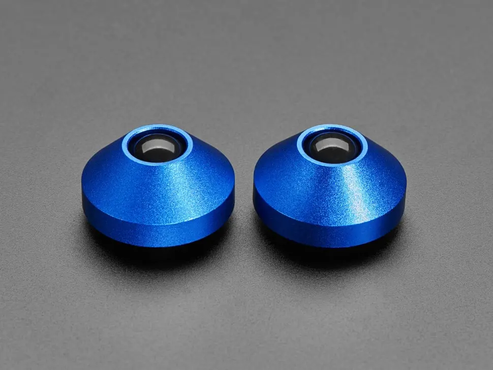Blue Anodized Aluminum Bumper Feet - Pack Of 2 1