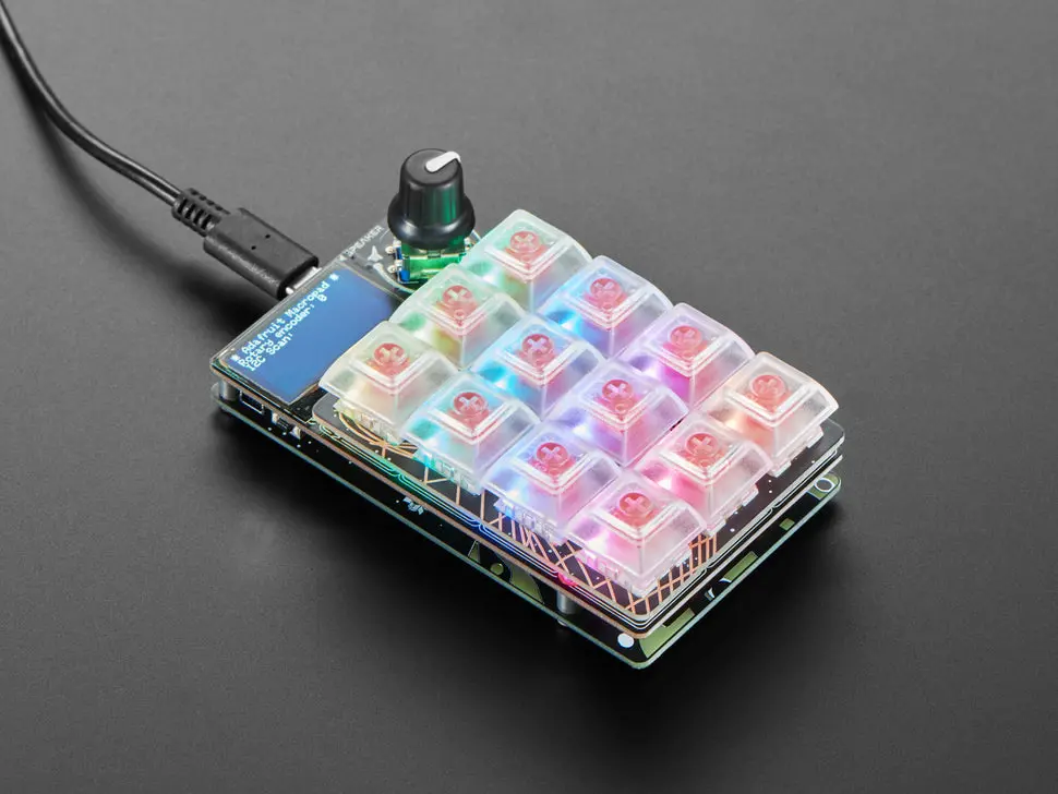 Adafruit Macropad Rp2040 Starter Kit - 3X4 Keys + Encoder + Oled - Adabox019 Essentials 1