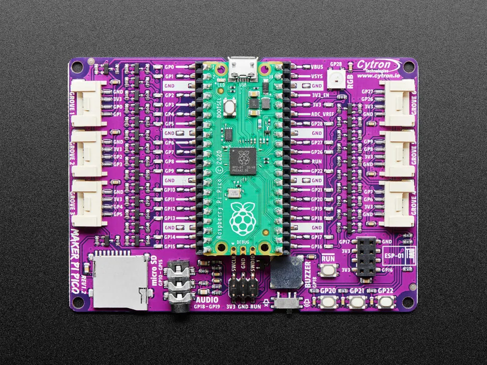 Maker Pi Pico Base Development Board - Raspberry Pi Pico Not Included 1