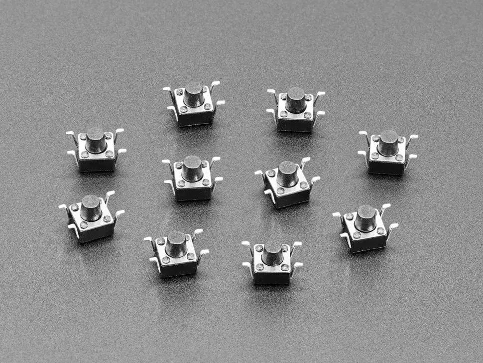 Reverse Mount Tactile Switch Buttons - 6Mm Square - 10 Pack 1