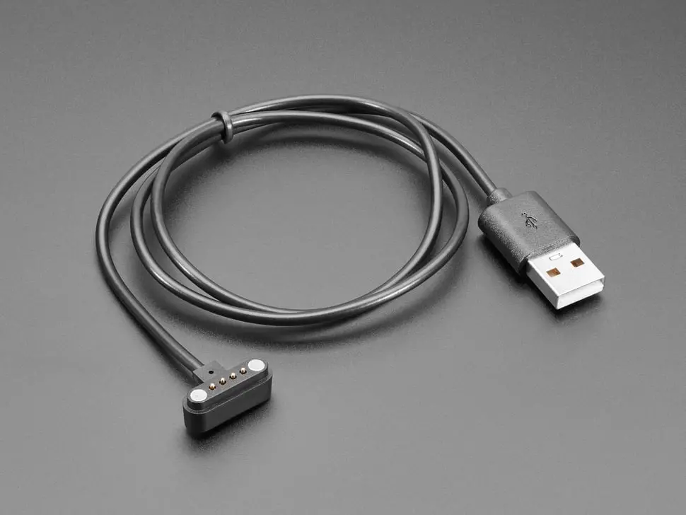 Magnetic Usb Charging Cable For 4 Pin 0.1" Magnetic Connector - 60Cm Long 1