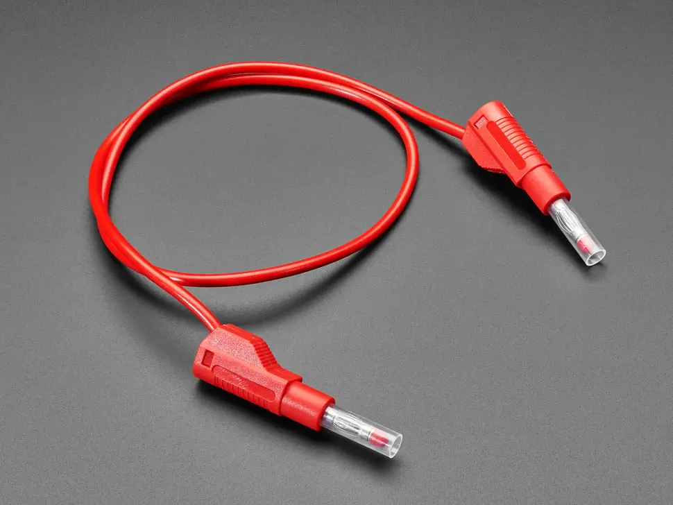 Retractable Stacking Banana Plug Cable - Red 0.5 Meter 1