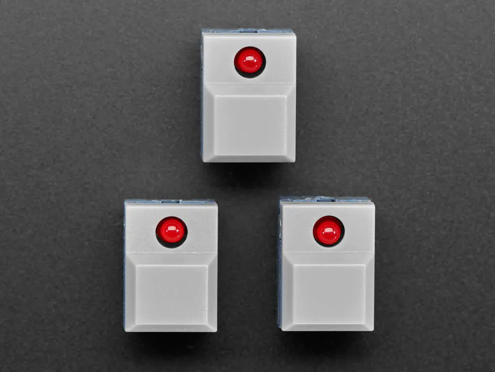 Step Switch With Led - Three Pack Of Gray Plastic With Red Led - Pb86-A1 2