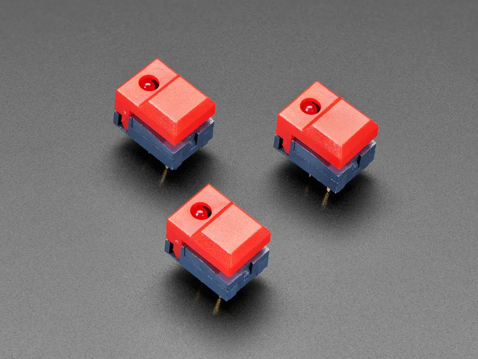 Step Switch With Led - Three Pack Of Red Plastic With Red Led - Pb86-A1 1
