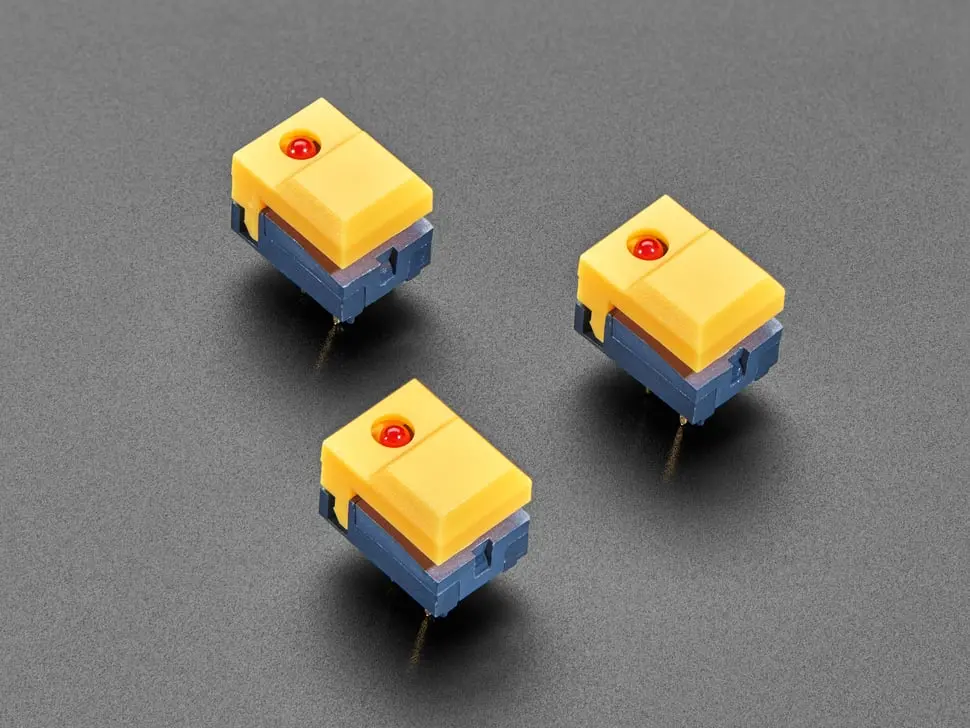 Step Switch With Led - Three Pack Of Yellow With Red Led - Pb86-A1 1