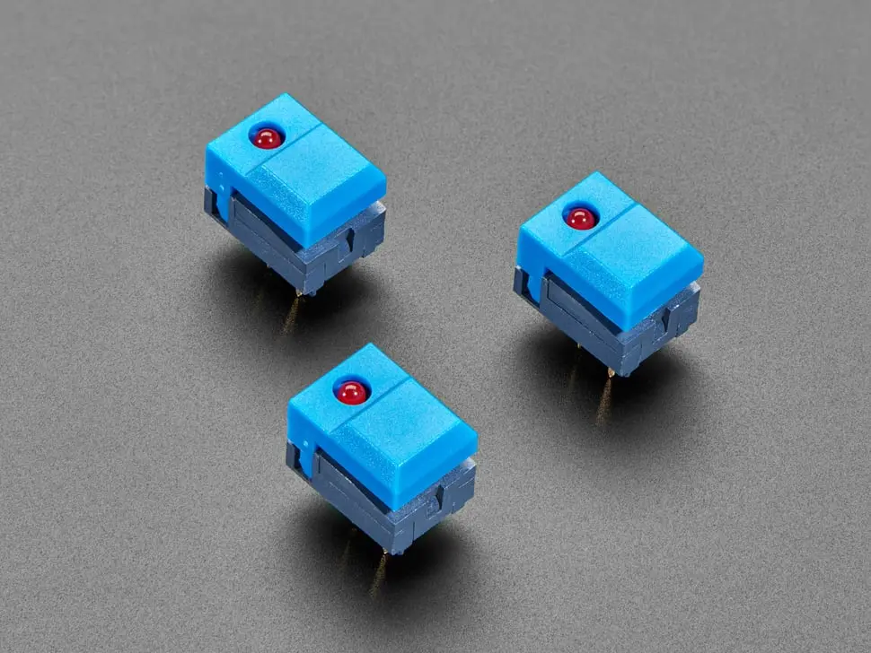 Step Switch With Led - Three Pack Of Blue Plastic With Red Led - Pb86-A1 1