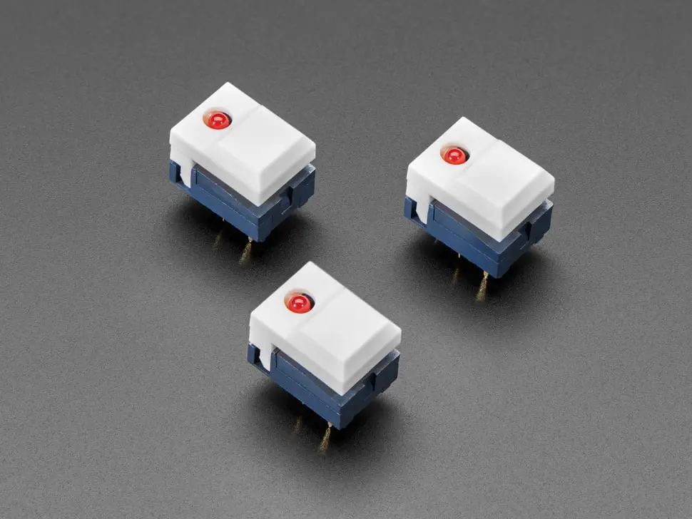 Step Switch With Led - Three Pack Of White With Red Led - Pb86 1