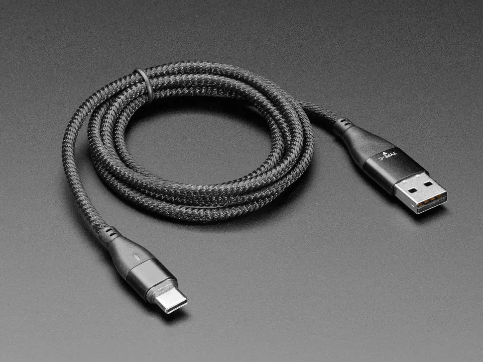 Black Woven Usb A Or Type-C To Type-C Cable With Magnetic Tip - 1 Meter 1