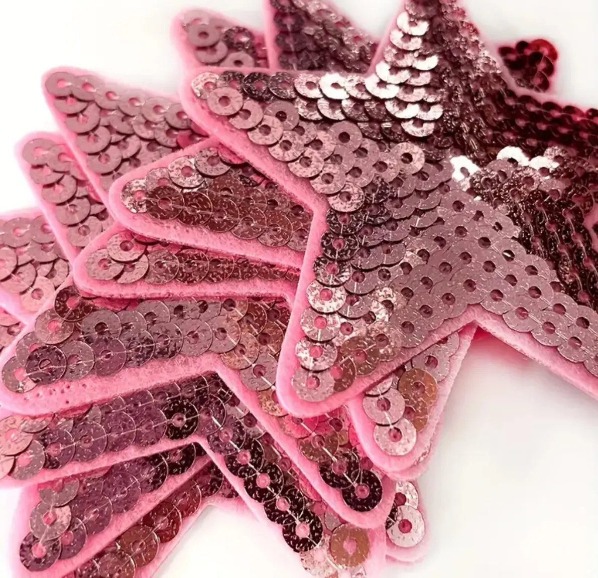 Pink & Yellow Star Iron On Patches 1