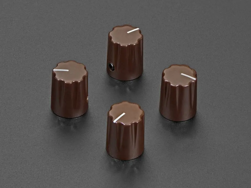 Brown Micro Potentiometer Knob - 4 Pack 1