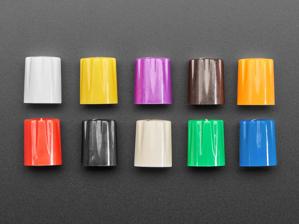 Multi-Color Micro Potentiometer Knob - Rainbow 10 Pack 2