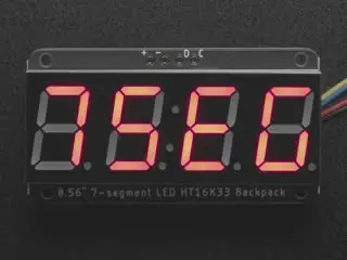 Assembled Adafruit 0.56" 4-Digit 7-Segment Display With I2c Backpack Stemma Qt - Red 1