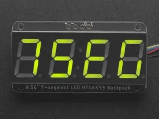 Assembled Adafruit 0.56" 4-Digit 7-Segment Display - W/ I2c Backpack Qt - Green 1