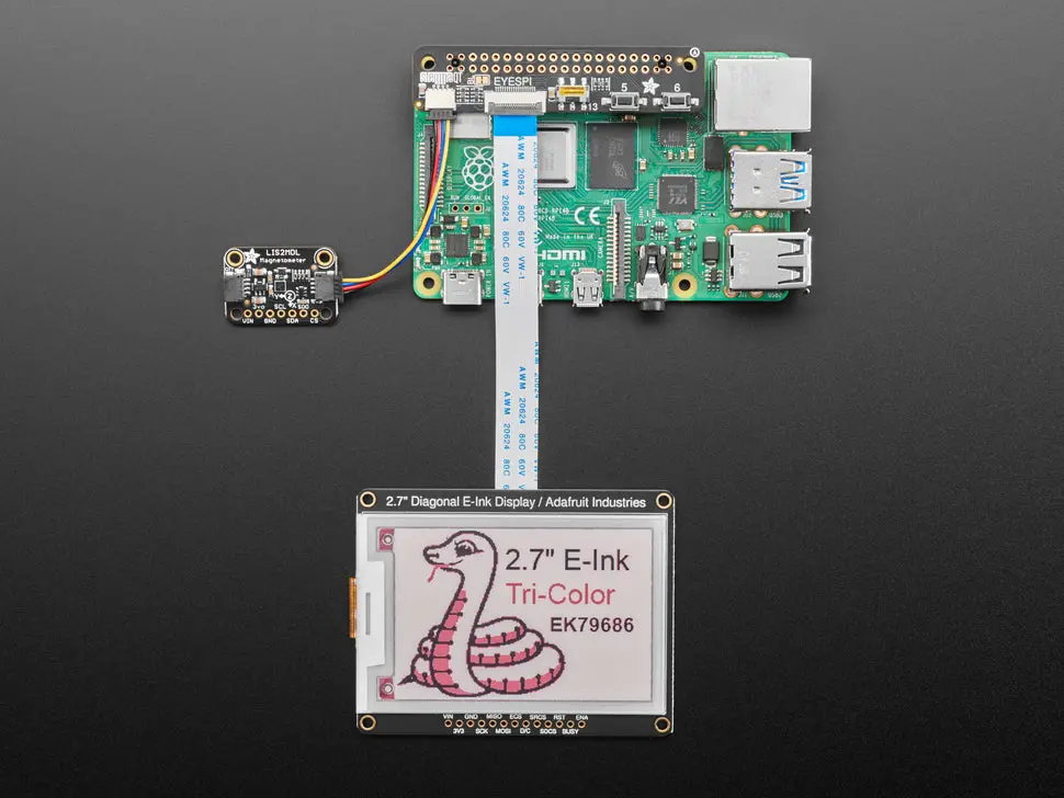 Adafruit Eyespi Pi Beret - Buttons, Eyespi And Stemma Qt 1