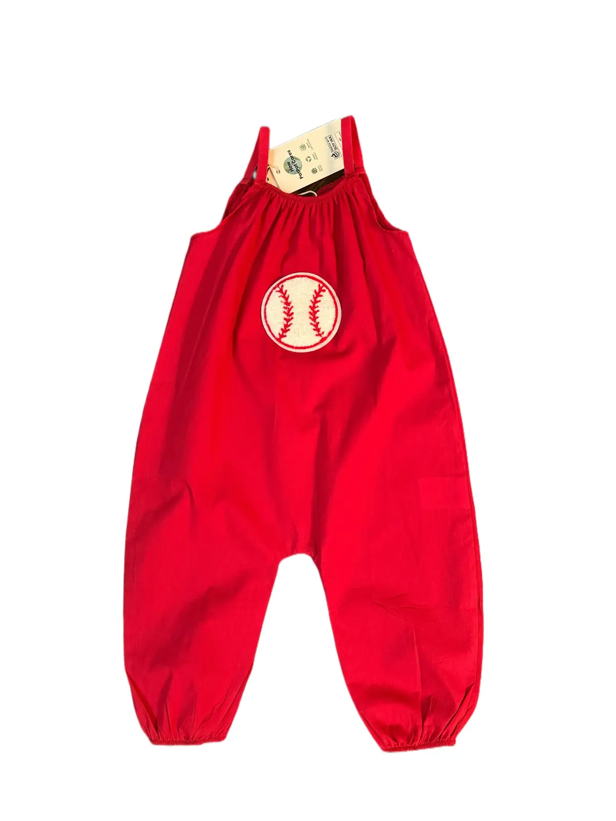 Red Baseball Romper 1