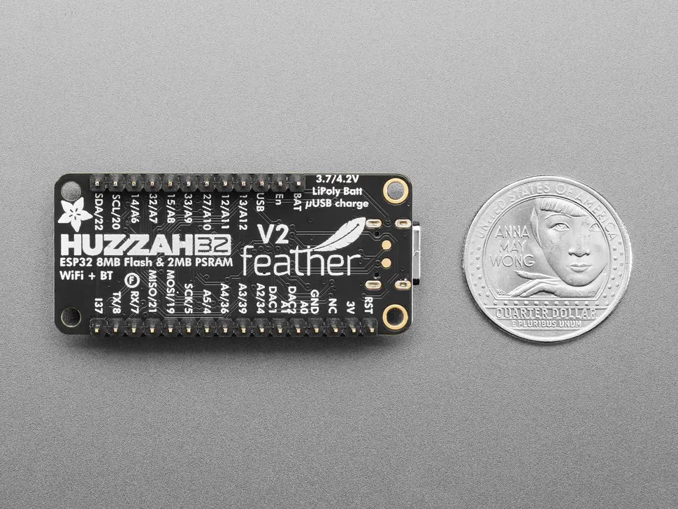 Adafruit Esp32 Feather V2 With Headers - 8Mb Flash + 2Mb Psram - Stemma Qt 2