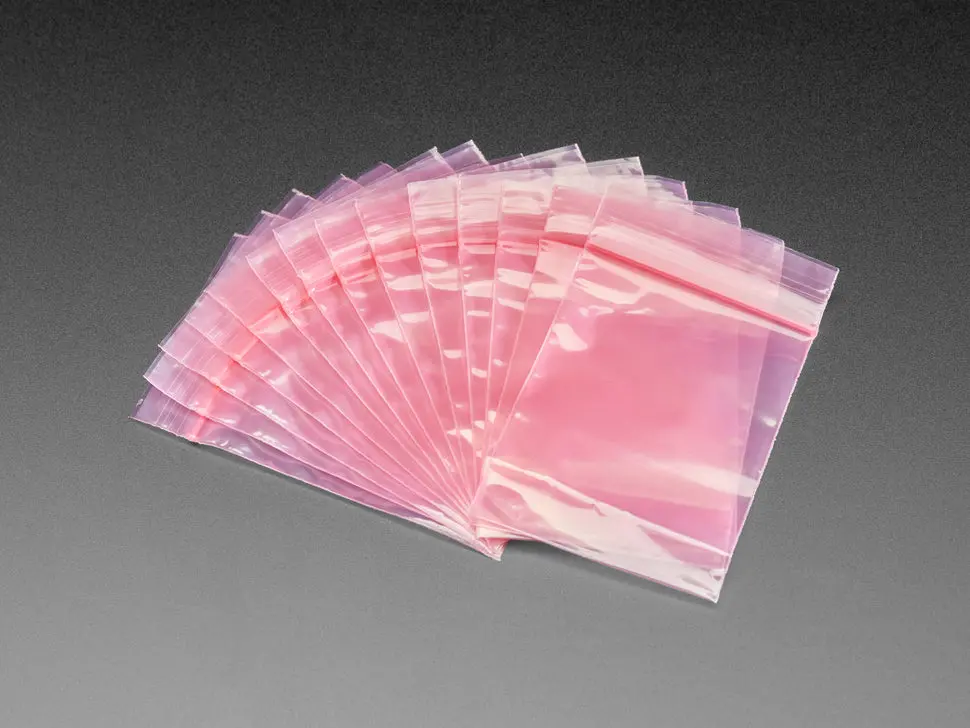 Small Pink Anti-Static Zip Top Bag - 2" X 3" - 100 Pack 1