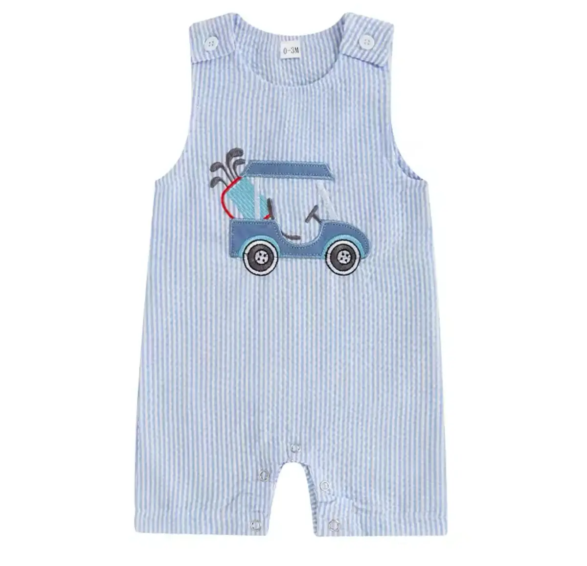 Blue Gingham Golf Romper 1