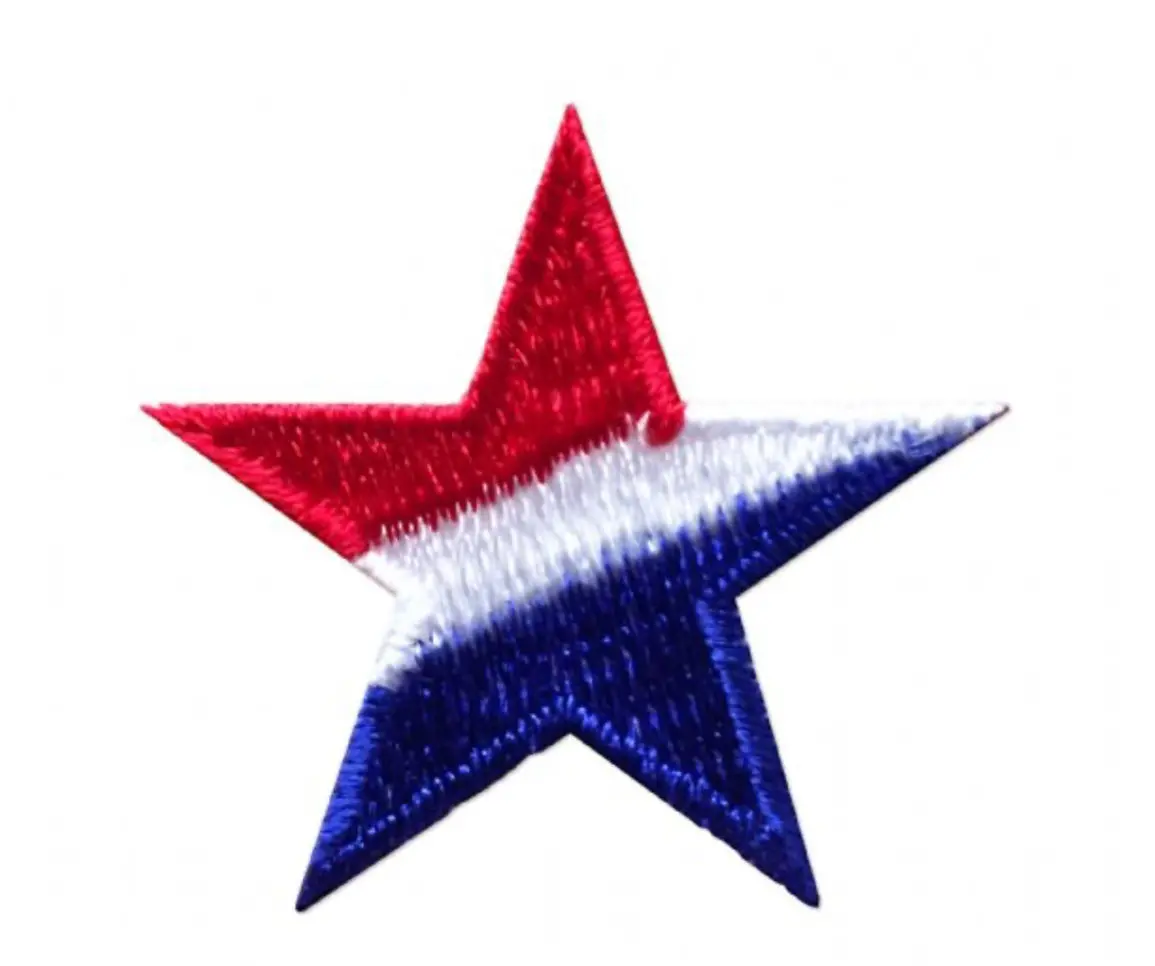 Red, White & Blue Iron On Star Patches 1