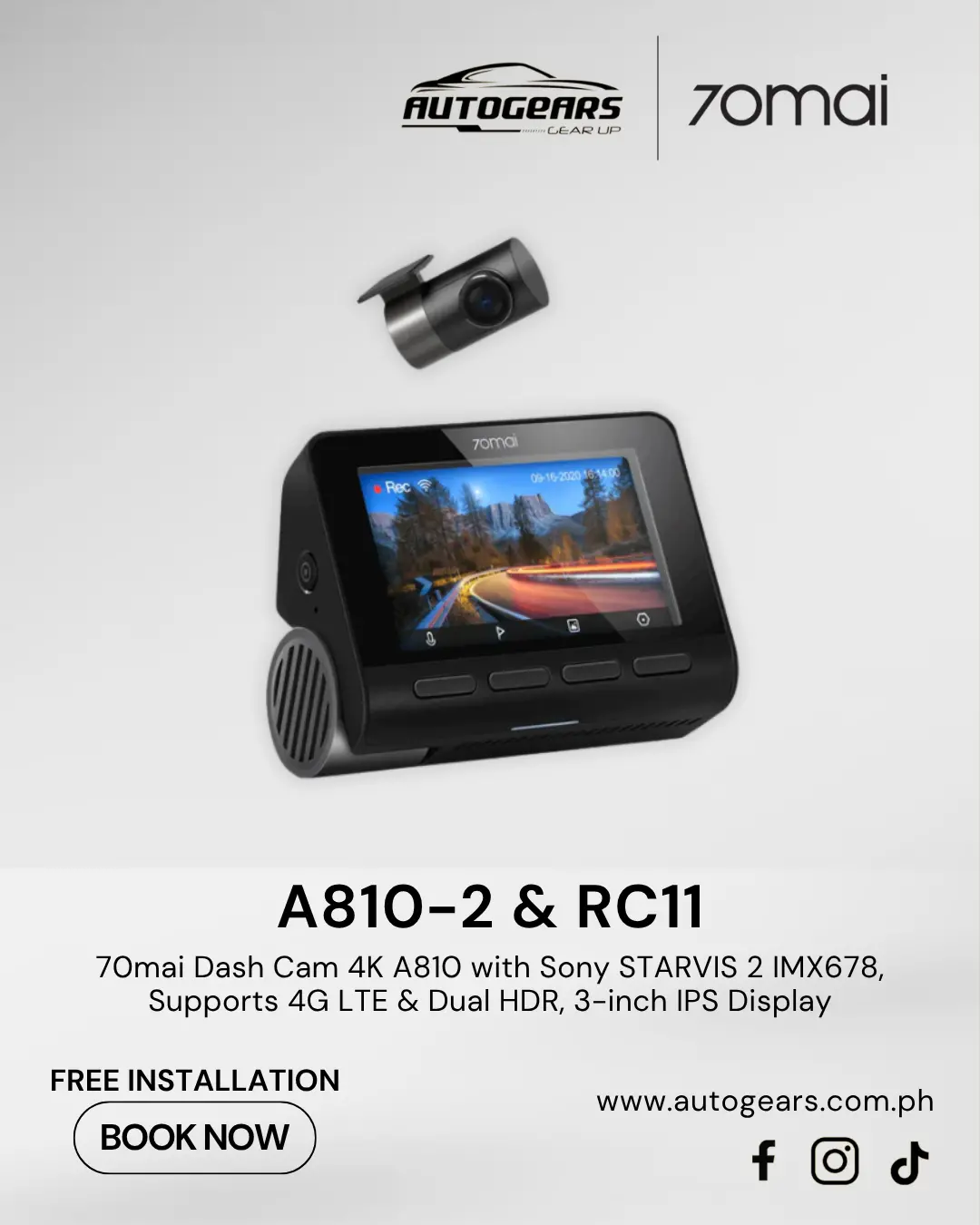 70Mai A810 / A810-2 Dashcam 2