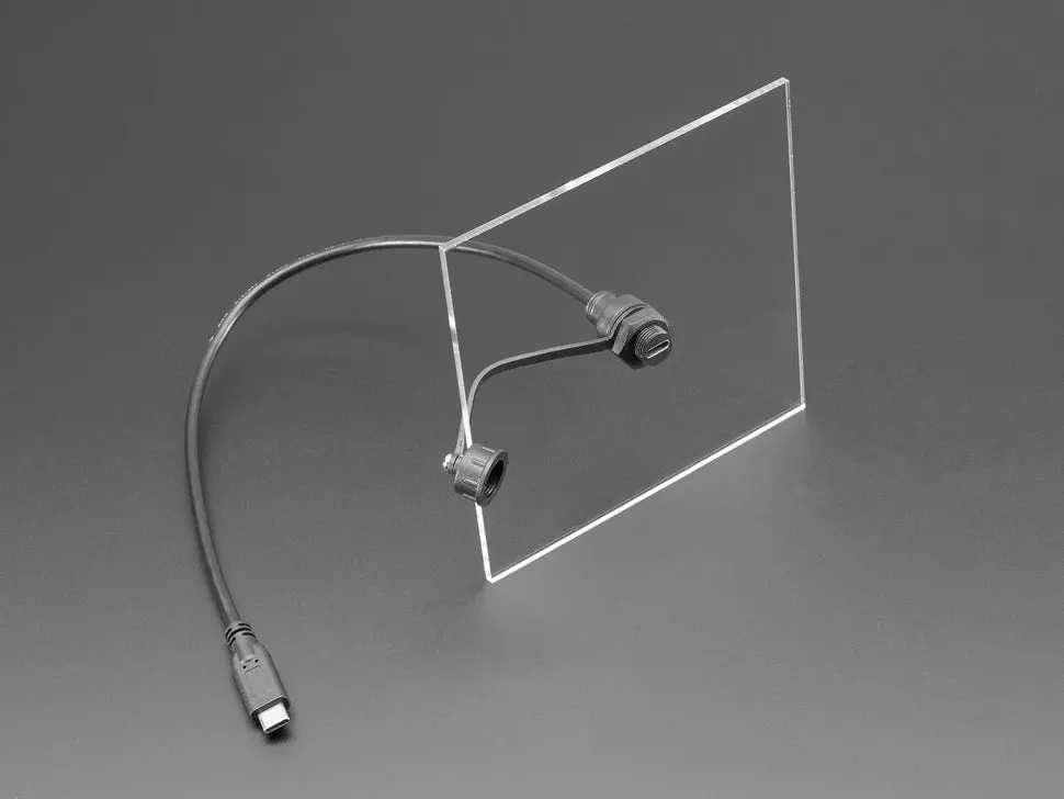 Usb C Small Round Panel Mount Extension Cable 1