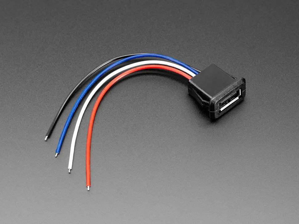 Snap-In Panel Mount Cable - Usb Type A Socket To 4 Wires 1