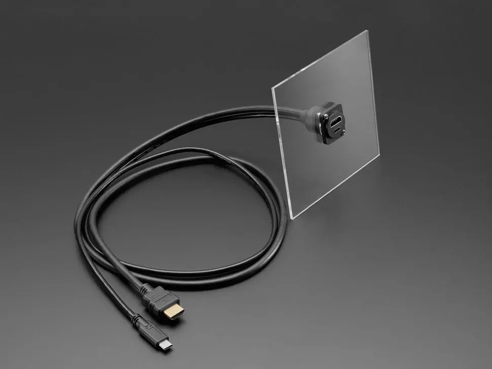 Dual Panel Mount Extension Cable With Hdmi / Dvi And Usb Type-C - 1 Meter 1
