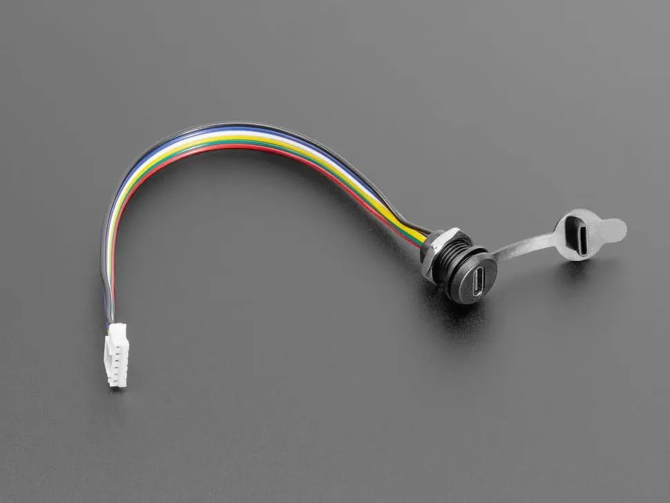 Usb Type C Screw Panel Mount To 6 Pin Jst Ph Cable 1