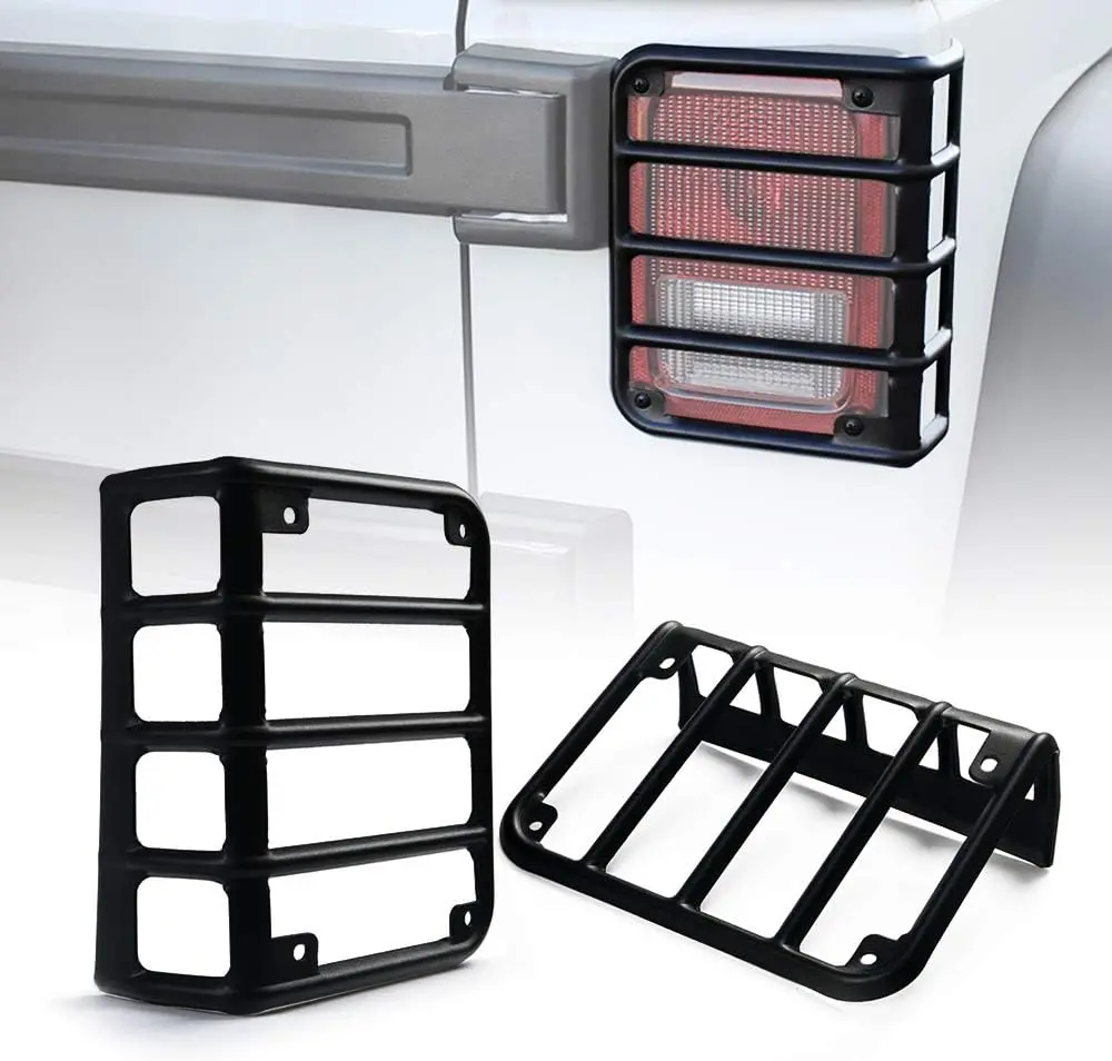 Matte Black Rear Tail Light Cover For 2007-2018 Jeep Wrangler Jk Jku 1