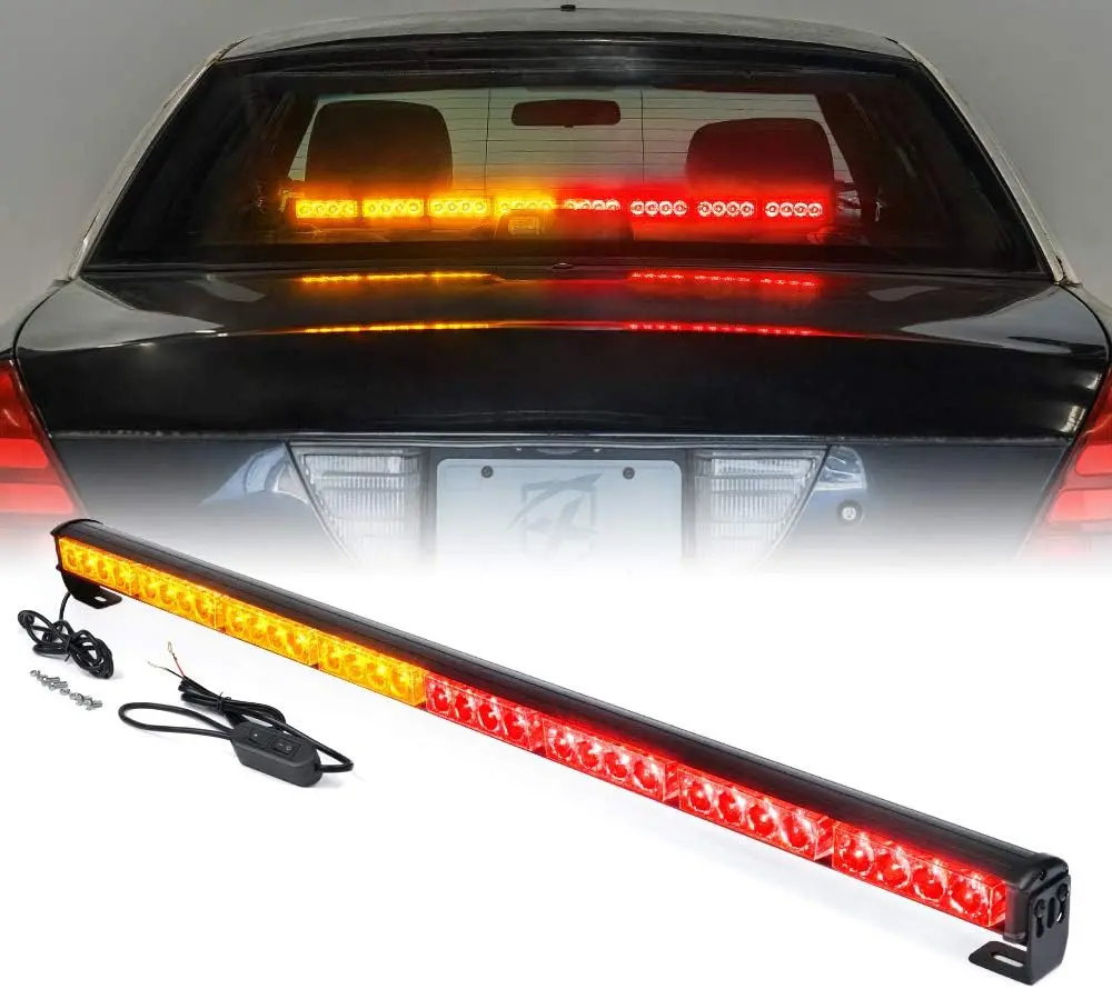 35.5" Inch 32 Led Strobe Emergency Traffic Advisor Warning Light Bar For Firefighter Vehicles Trucks Cars 2