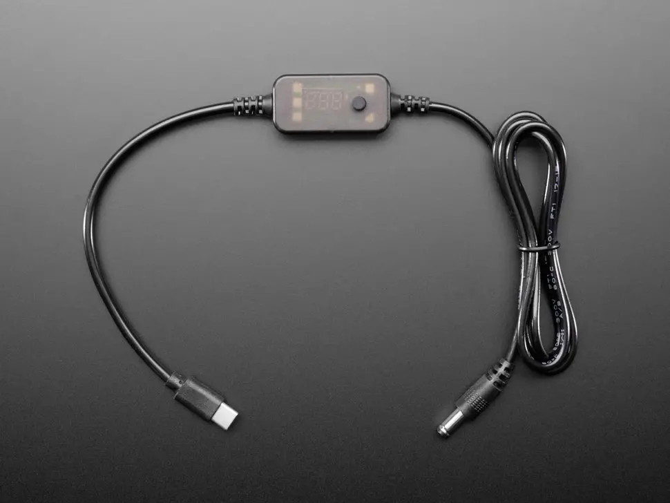 Usb C Pd To 2.1Mm Cable With Selectable Voltage Button 2