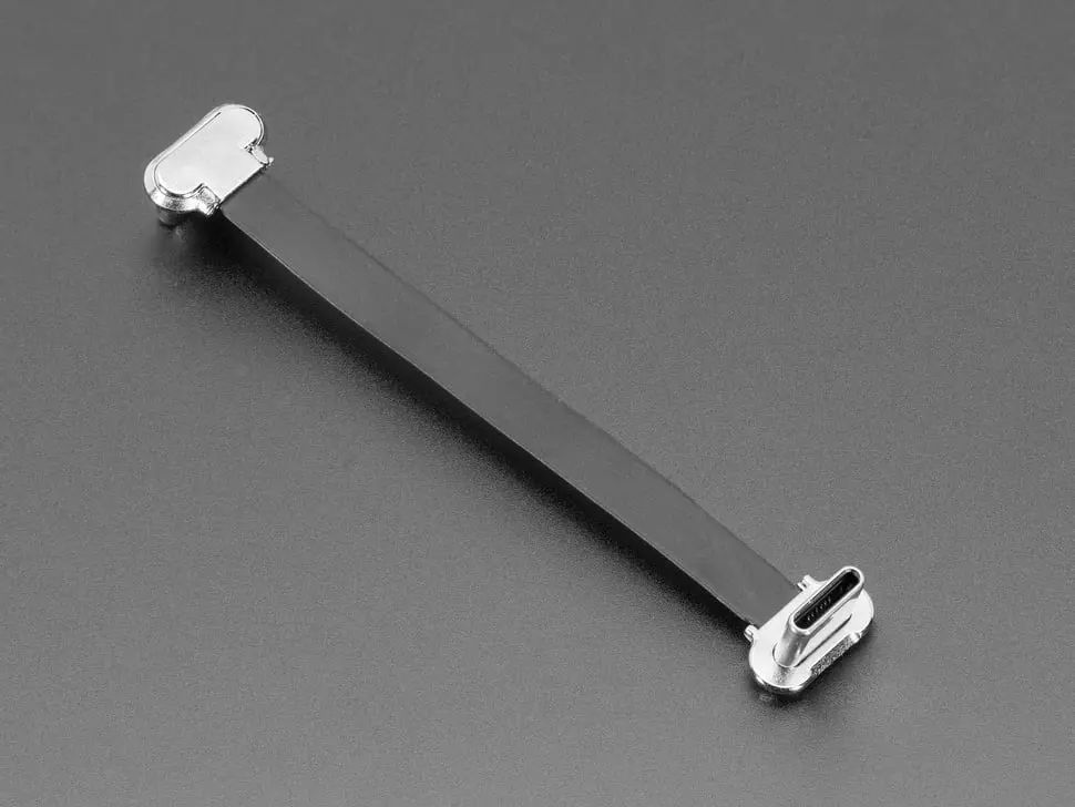 Slim Right Angle Usb C To Usb C Cable - 75Mm - Opposite Plugs 1
