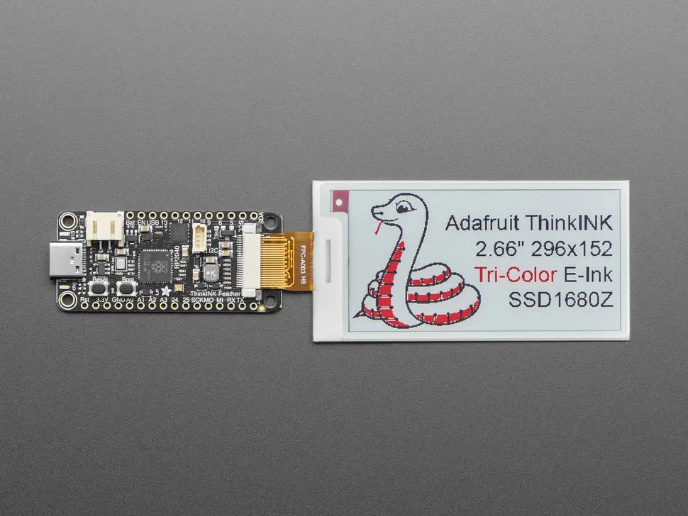 Adafruit 2.66" 296X152 Tri-Color Red/Black/White E-Ink Bare Display - Ssd1680z Chipset 1