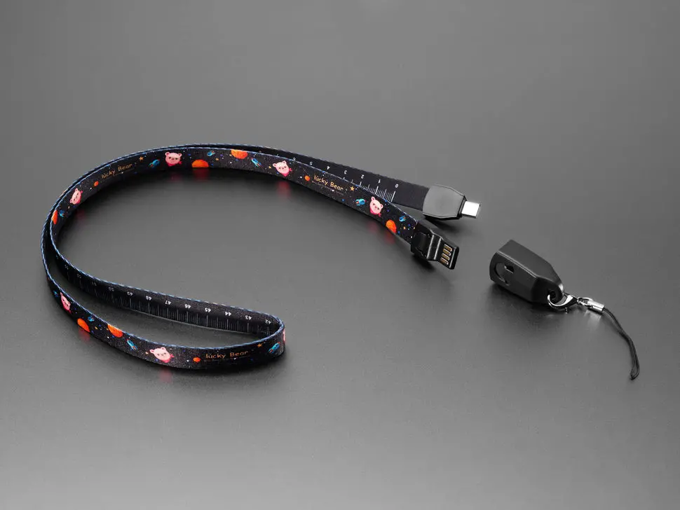 Usb Cable Lanyard With Usb A And Usb C Tips 1