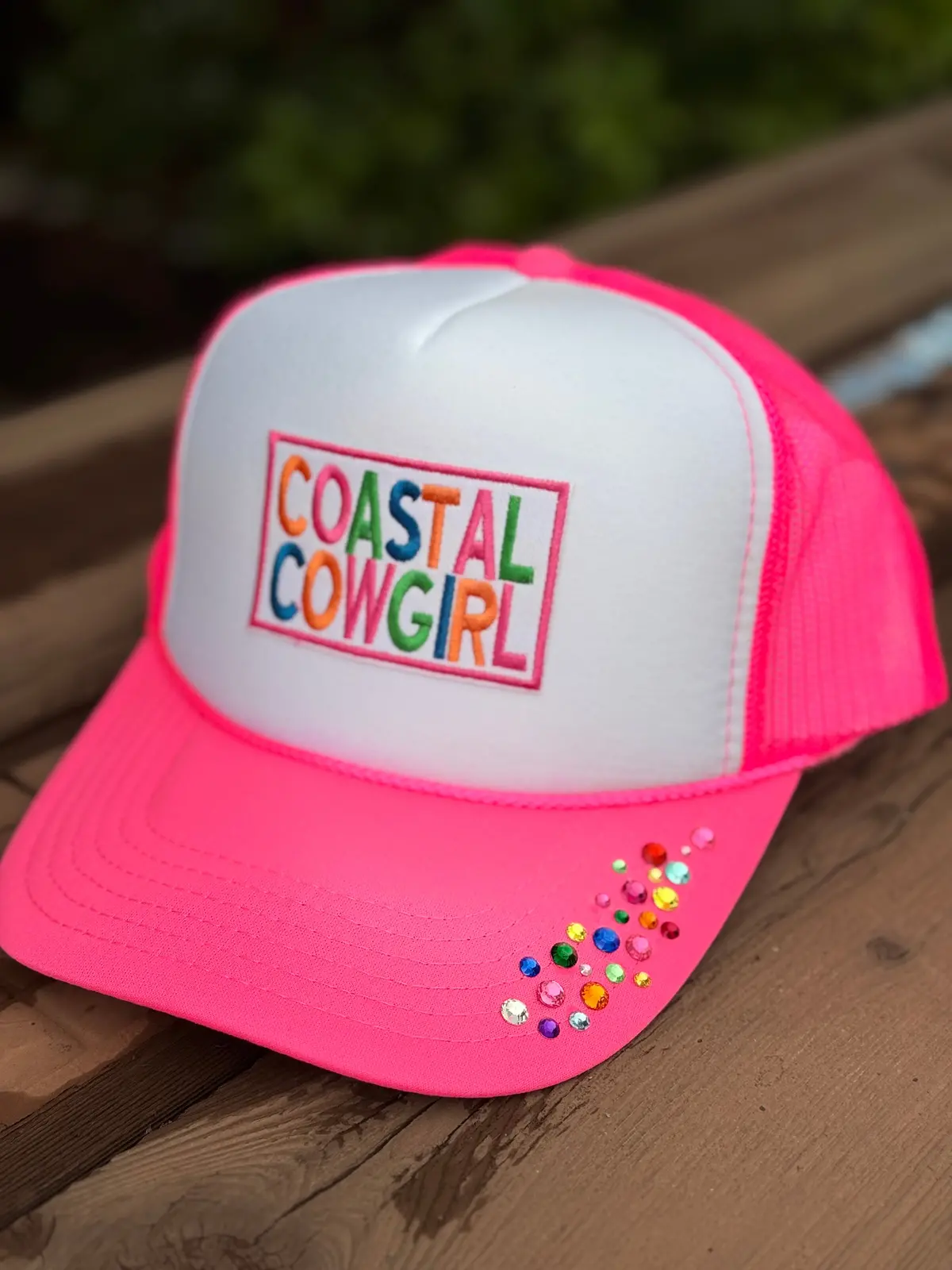 Coastal Cowgirl Rhinestone Trucker Hat 1