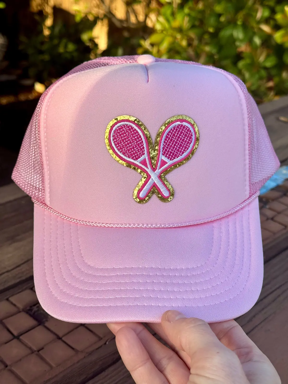 Pink Tennis Trucker Hat 1
