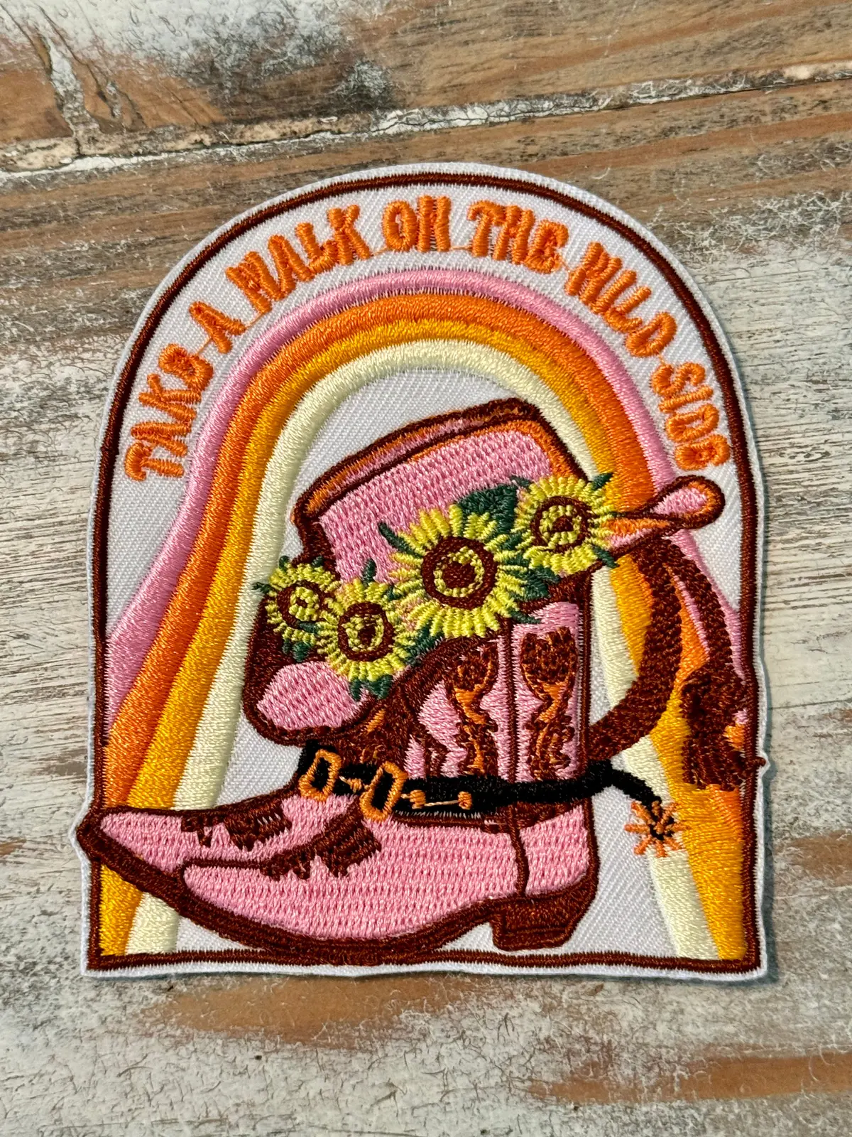 Take A Walk On The Wild Side Cowgirl Iron On Patch 1
